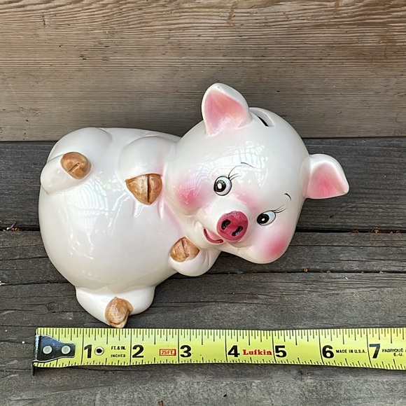 Vintage Ceramic Pig Piggy Bank Figurine - Picture 9 of 10